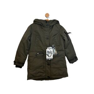 NEW! GIRLS CANADA WEATHERGEAR PARKA JACKET GREEN, OLIVE S 7/8 WATERPROOF SHELL